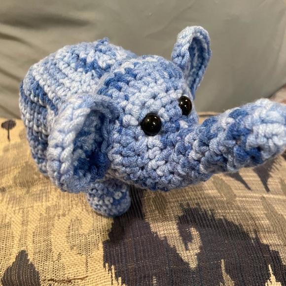 Handmade Ombré Crochet Elephant Plushie Gift/ House Decoration - Picture 6 of 12
